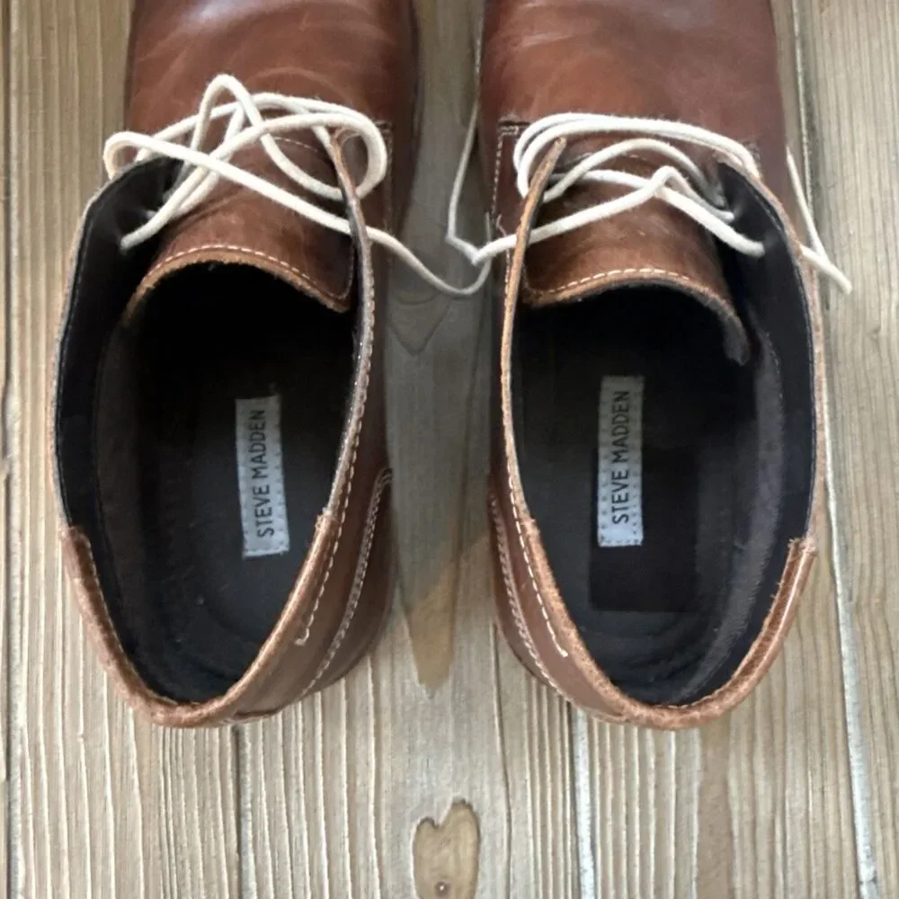 Steve Madden Mens Harken Chukka Genuine Leather Boots Dress Shoes Size-  13M